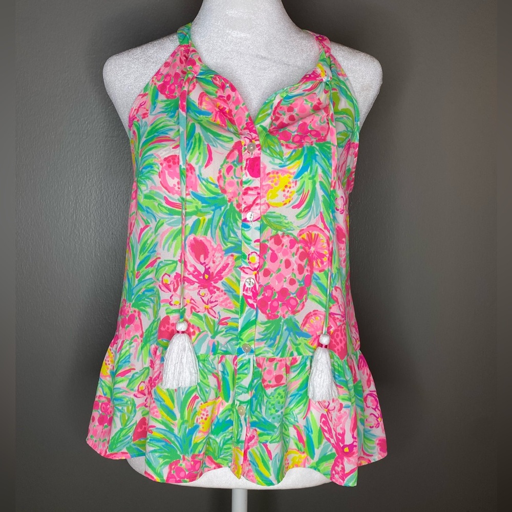 NWOT! Lilly Pulitzer Carolane Halter Top Resort White Pear Necessities - Size XS